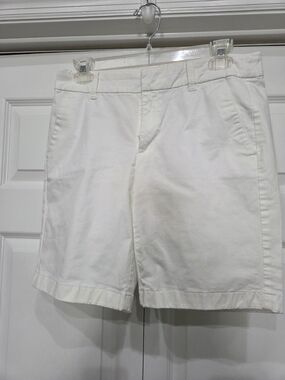 J. Crew White Cotton Shorts with Classic Waistband